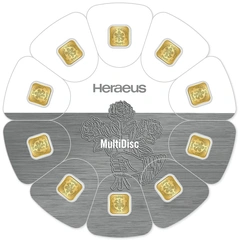 10 x 1g Gold Bar Heraeus MultiDisc