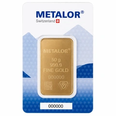 50g Gold Bar Metalor